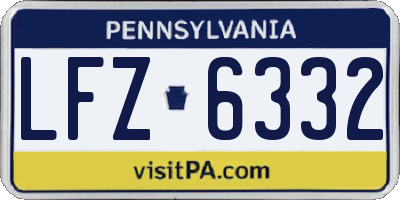 PA license plate LFZ6332