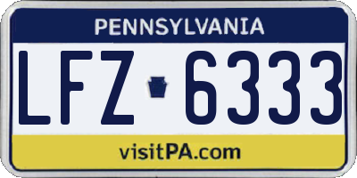 PA license plate LFZ6333
