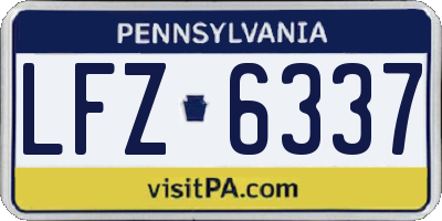 PA license plate LFZ6337