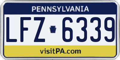 PA license plate LFZ6339