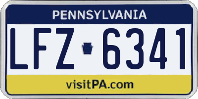 PA license plate LFZ6341