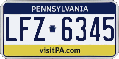PA license plate LFZ6345