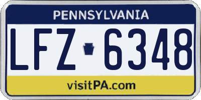 PA license plate LFZ6348