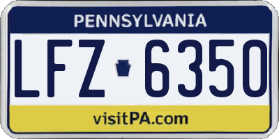 PA license plate LFZ6350