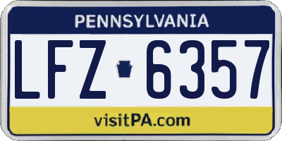 PA license plate LFZ6357