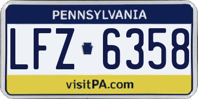 PA license plate LFZ6358