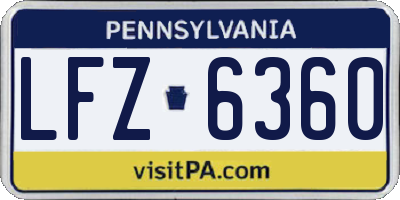 PA license plate LFZ6360