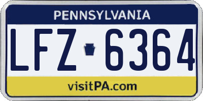 PA license plate LFZ6364