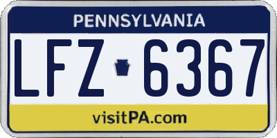 PA license plate LFZ6367