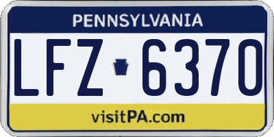 PA license plate LFZ6370