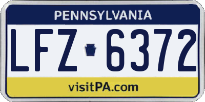 PA license plate LFZ6372