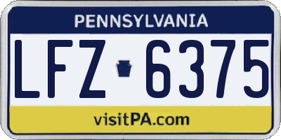 PA license plate LFZ6375