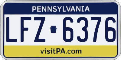 PA license plate LFZ6376