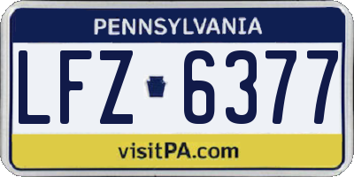PA license plate LFZ6377