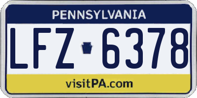 PA license plate LFZ6378