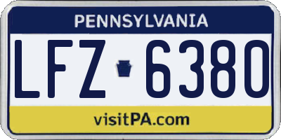 PA license plate LFZ6380