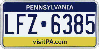 PA license plate LFZ6385