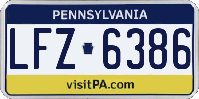 PA license plate LFZ6386
