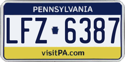 PA license plate LFZ6387