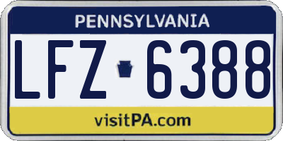 PA license plate LFZ6388