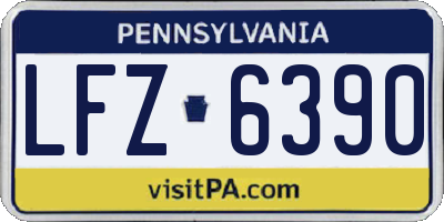 PA license plate LFZ6390