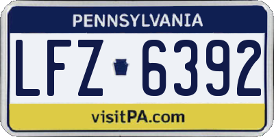 PA license plate LFZ6392