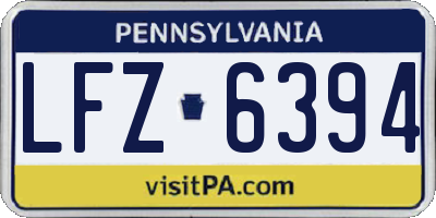 PA license plate LFZ6394