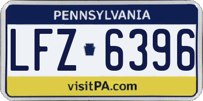 PA license plate LFZ6396