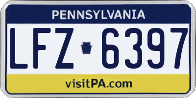 PA license plate LFZ6397
