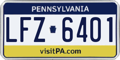 PA license plate LFZ6401