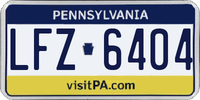PA license plate LFZ6404