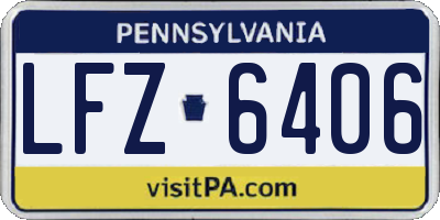 PA license plate LFZ6406