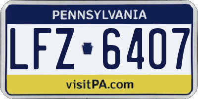 PA license plate LFZ6407