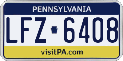 PA license plate LFZ6408