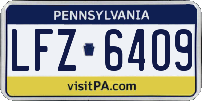 PA license plate LFZ6409