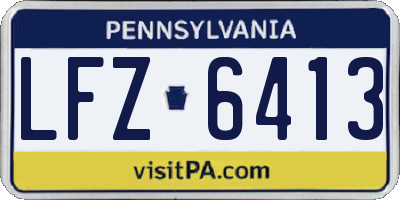 PA license plate LFZ6413