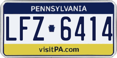 PA license plate LFZ6414