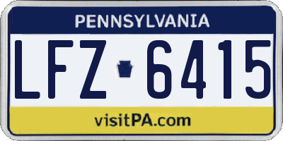 PA license plate LFZ6415