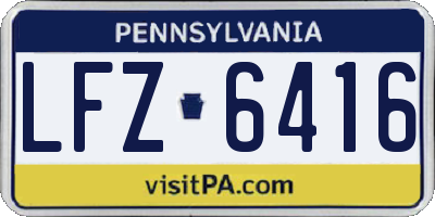 PA license plate LFZ6416