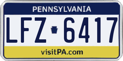 PA license plate LFZ6417