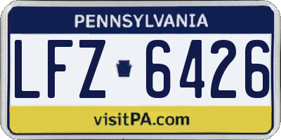 PA license plate LFZ6426