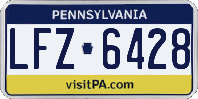 PA license plate LFZ6428