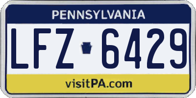 PA license plate LFZ6429