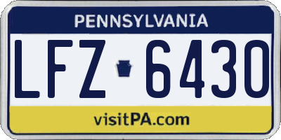 PA license plate LFZ6430