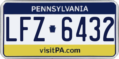 PA license plate LFZ6432