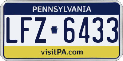 PA license plate LFZ6433