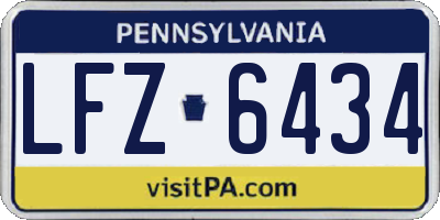 PA license plate LFZ6434
