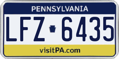 PA license plate LFZ6435