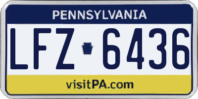 PA license plate LFZ6436