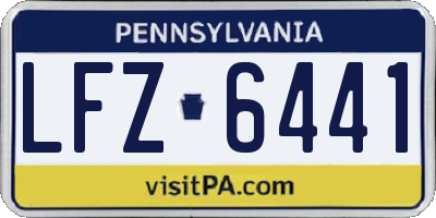 PA license plate LFZ6441